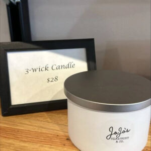 beautifully scented candle from JoJo's Olfactory Co.