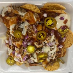 Loaded pulled pork nachos