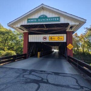 North Manchester Covered Bridge in North Manchester Indiana.