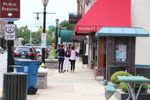 Wabash citizen walking downtown