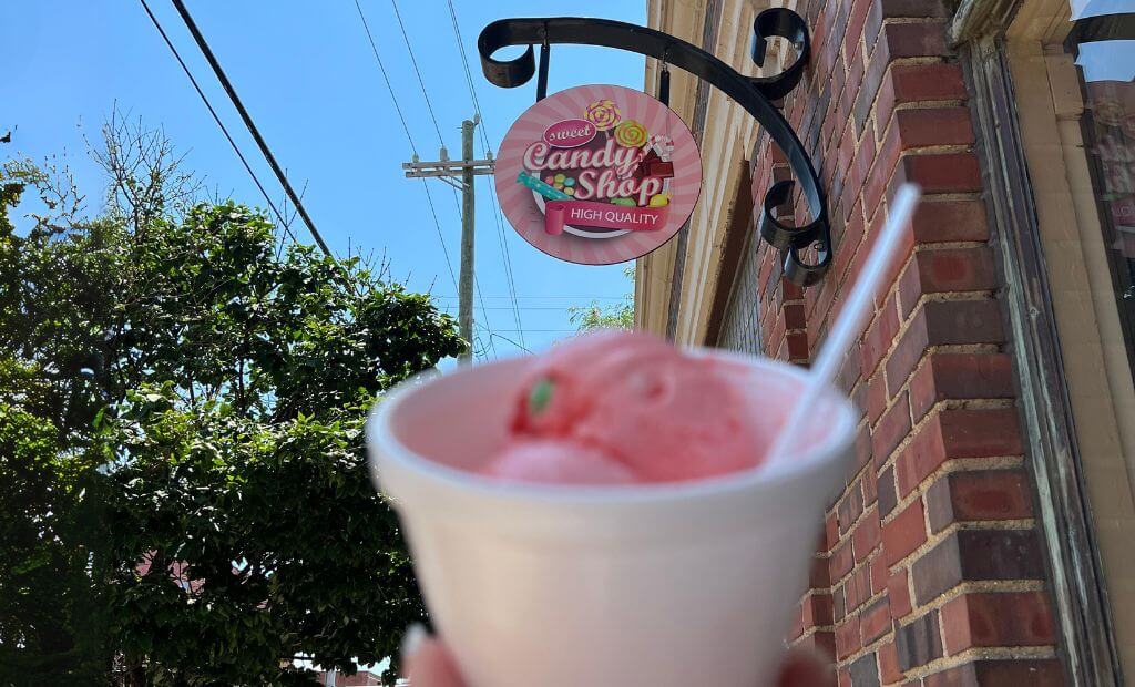 Ice Cream & Candy Shoppe in downtown Wabash Indiana.