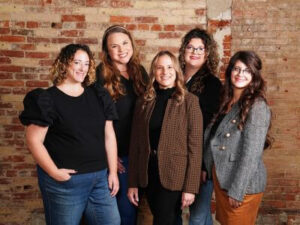 Visit Wabash County Staff (Left to right) Stephanie Rogers, Brittany Riner, Christine Flohr, Biz Bishop, and Jennifer Long-Dillon