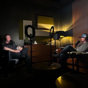 One of the Thrive IN Wabash County hosts interviewing a member of the community