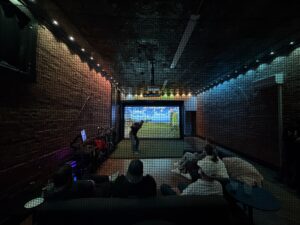 Customer using the multi-sport simulator